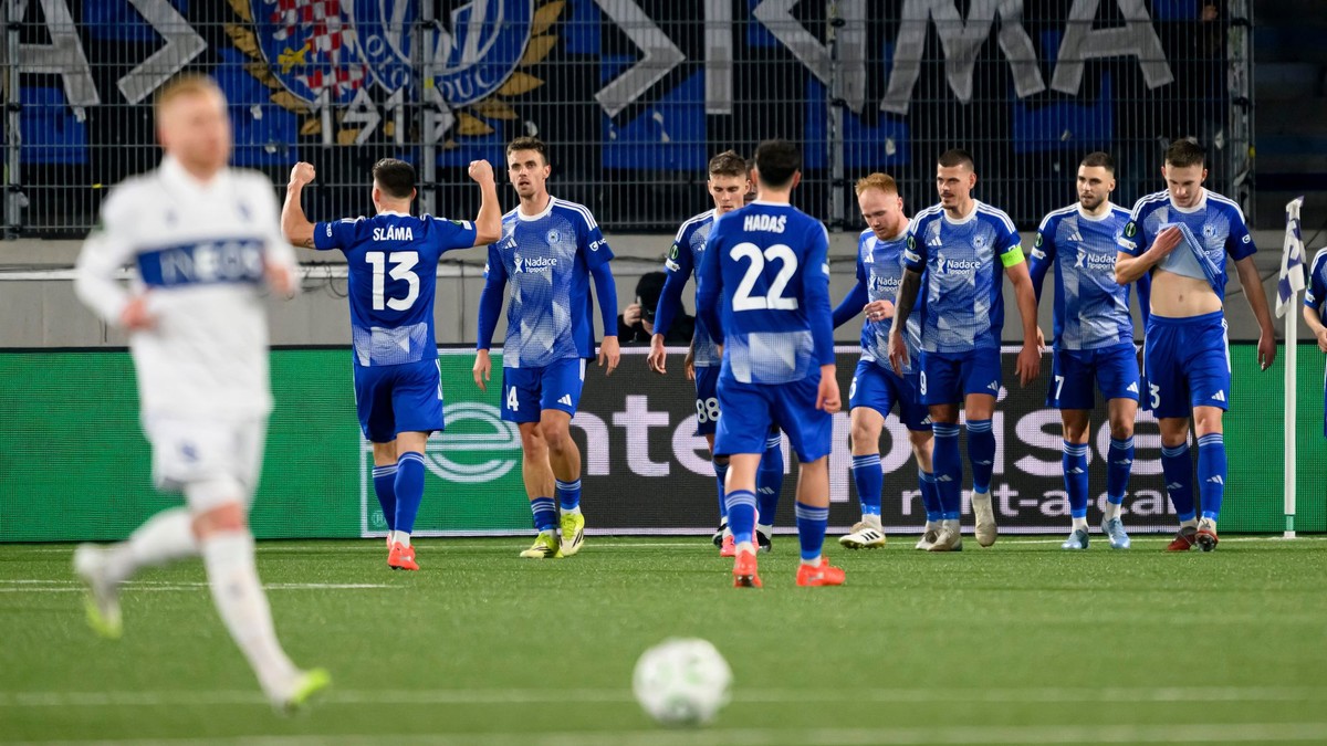 Radosť hráčov Olomoucu.