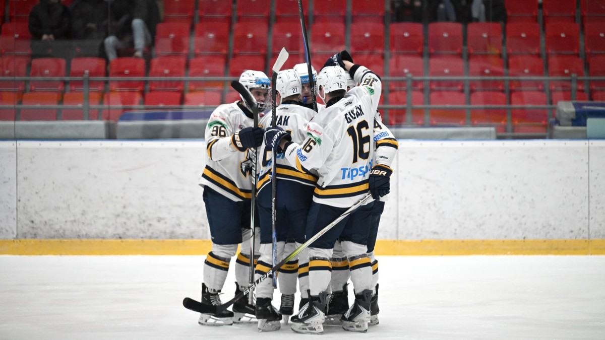 Na snímke radosť hráčov HK Spišská Nová Ves po góle.