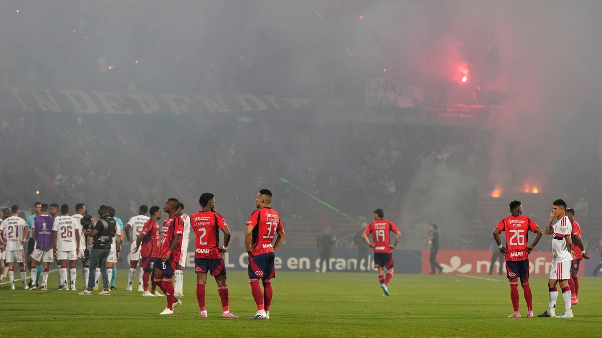Momentka zo zápasu Independiente Medellin - Flamengo v Pohári osloboditeľov 2026.