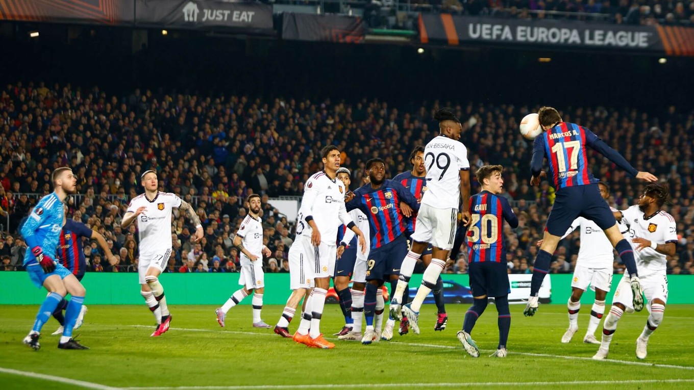 Zápas medzi FC Barcelona a Manchester United.