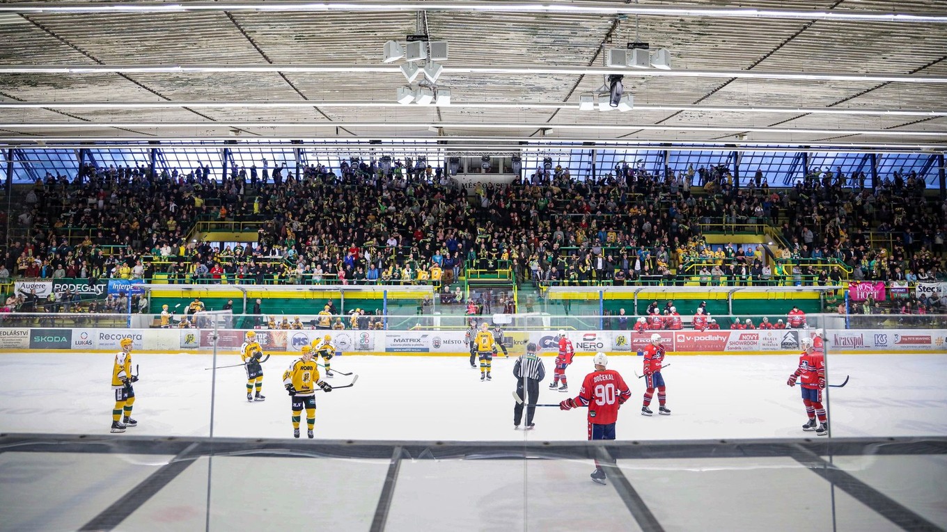 Momentka z hokejového zápasu Vsetína v českej Chance lige