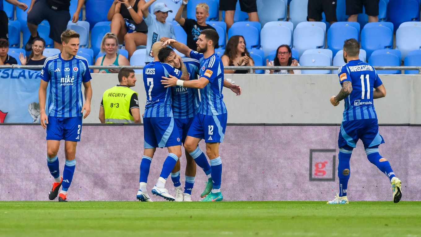 Futbalisti Slovana Bratislava.