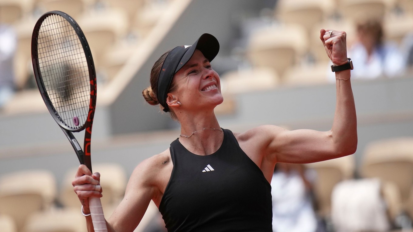 Ukrajinská tenistka Elina Svitolinová po postupe do štvrťfinále Roland Garros.