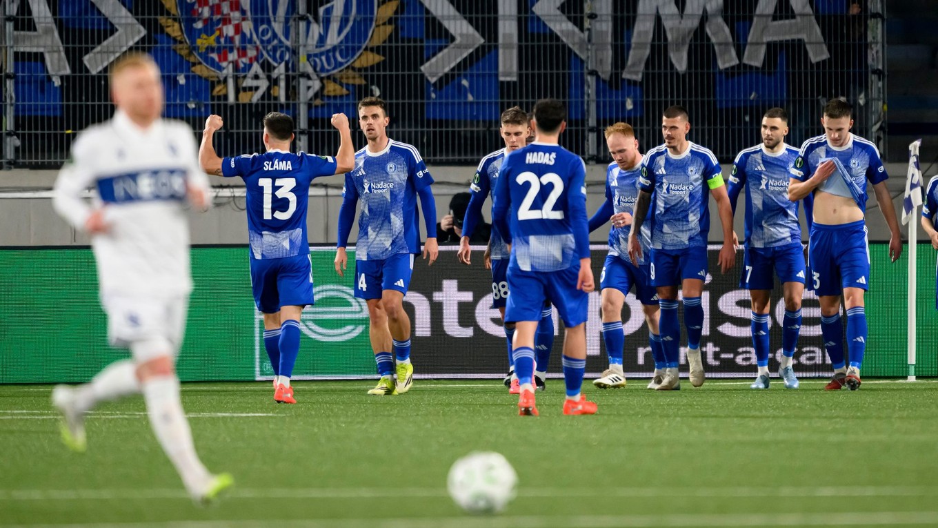 Radosť hráčov Olomoucu. 