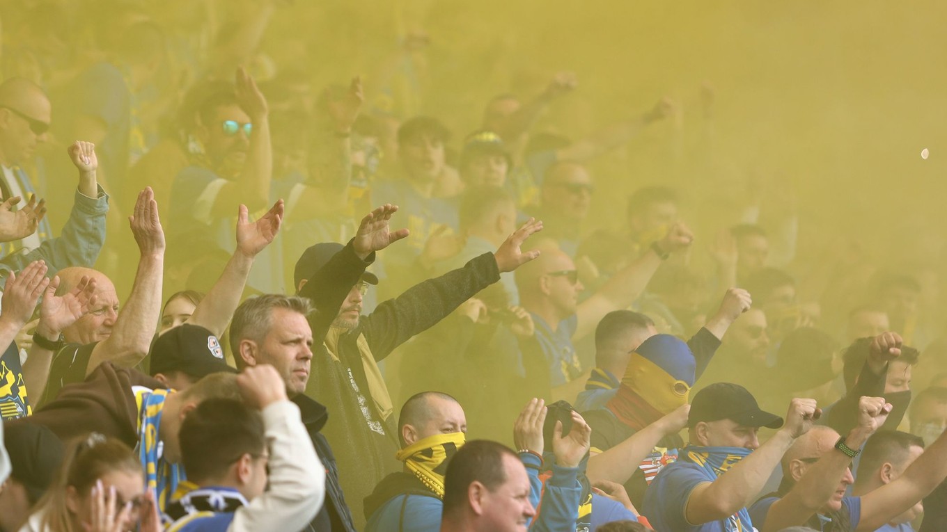 Fanúšikovia Košíc počas finále Slovnaft Cupu medzi MŠK Žilina - FC Košice.