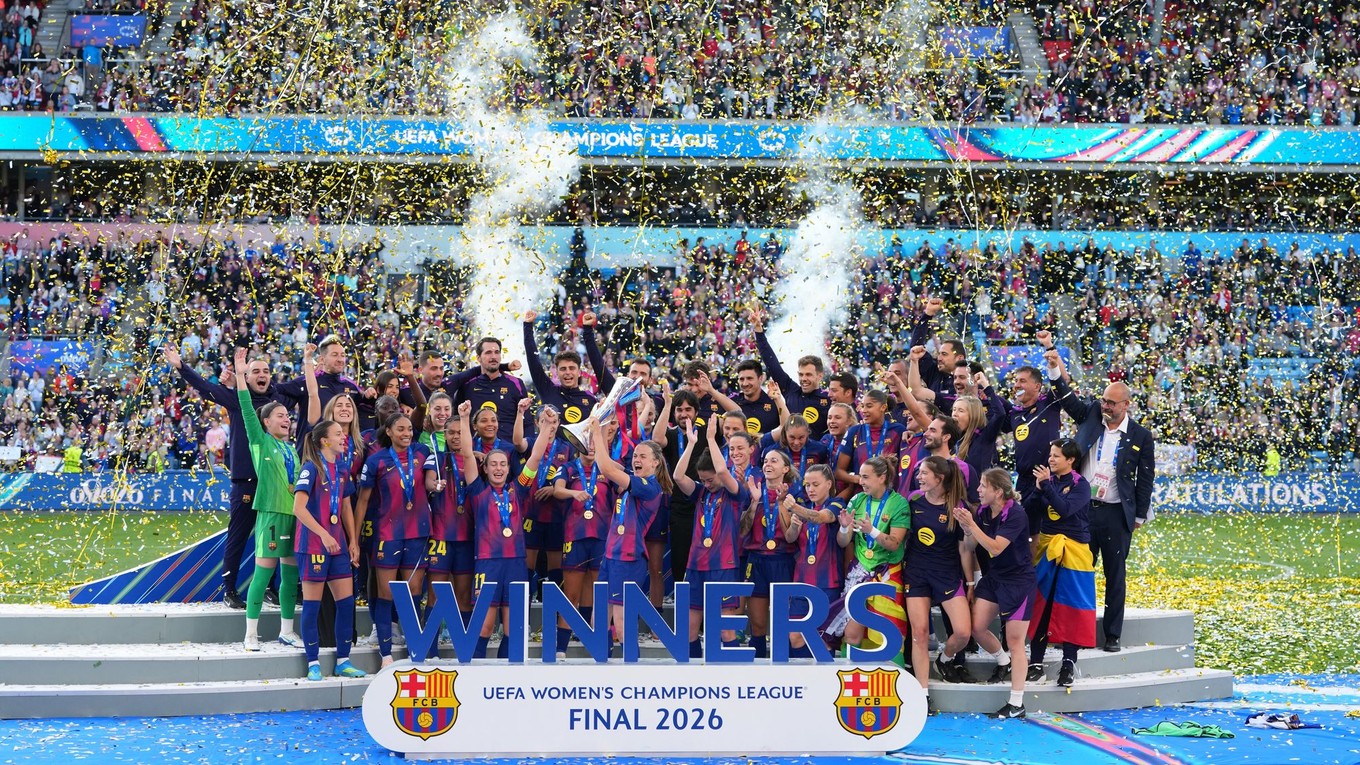 Barcelona oslavuje titul v Lige majstrov žien.