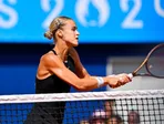 Slovenská tenistka Anna Karolína Schmiedlová v zápase o bronz na OH 2024.