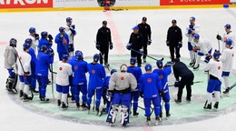 Tréning Slovákov na MS v hokeji 2024