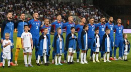 Na snímke futbalisti Slovenska.