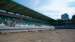 Výstavba futbalového štadióna v Prešove.