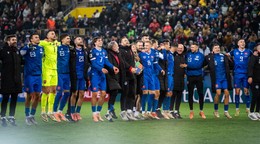 Hráči Slovenska oslavujúci víťazstvo počas kvalifikačného zápasu na MS 2026 medzi Slovenskom a Severným Írskom.