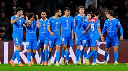 Futbalisti Atlética Madrid oslavujú gól.