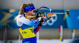 Slovenská biatlonistka Paulína Bátovská Fialková počas ZOH 2026. 