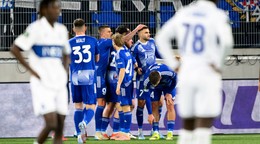 Olomouc oslavuje gól. 