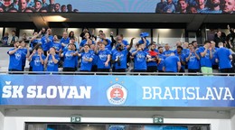 Radosť hráčov Slovana zo zisku majstrovského titulu