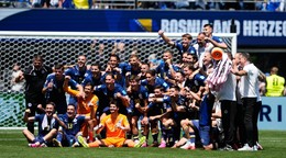 Futbalisti Bosny a Hercegoviny po výhre s Katarom. 