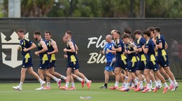 Futbalisti Škótska na tréningu