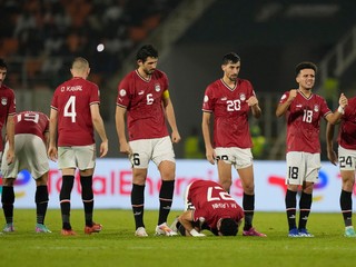 Futbalisti Egyptu počas penaltového rozstrelu.