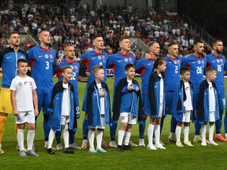 Na snímke futbalisti Slovenska.