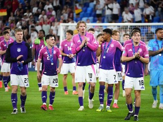Nemeckí futbalisti po finále EURO U21 2025