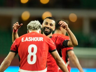 Mohamed Salah oslavuje gól.