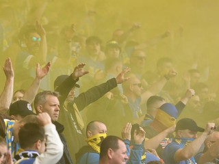 Fanúšikovia Košíc počas finále Slovnaft Cupu medzi MŠK Žilina - FC Košice.