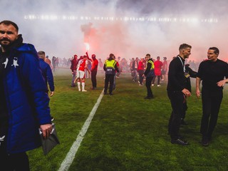 Momentka zo zápasu Slavia - Sparta.