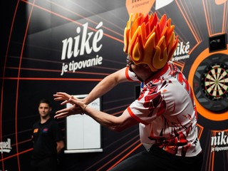 Damon Heta počas druhého hracieho dňa Slovak Darts Open 2026.
