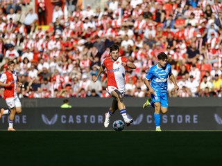Momentka zo zápasu Slavia Praha - Zbrojovka Brno.