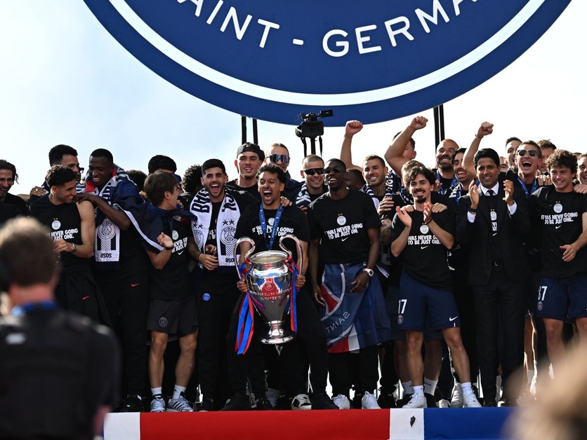 Futbalisti Paríža St. Germain.