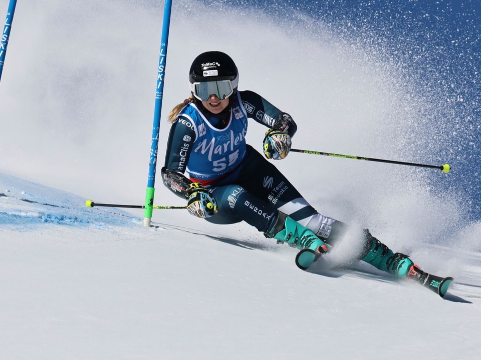 Slovenka Rebeka Jančová počas 1. kola obrovského slalomu Svetového pohára.
