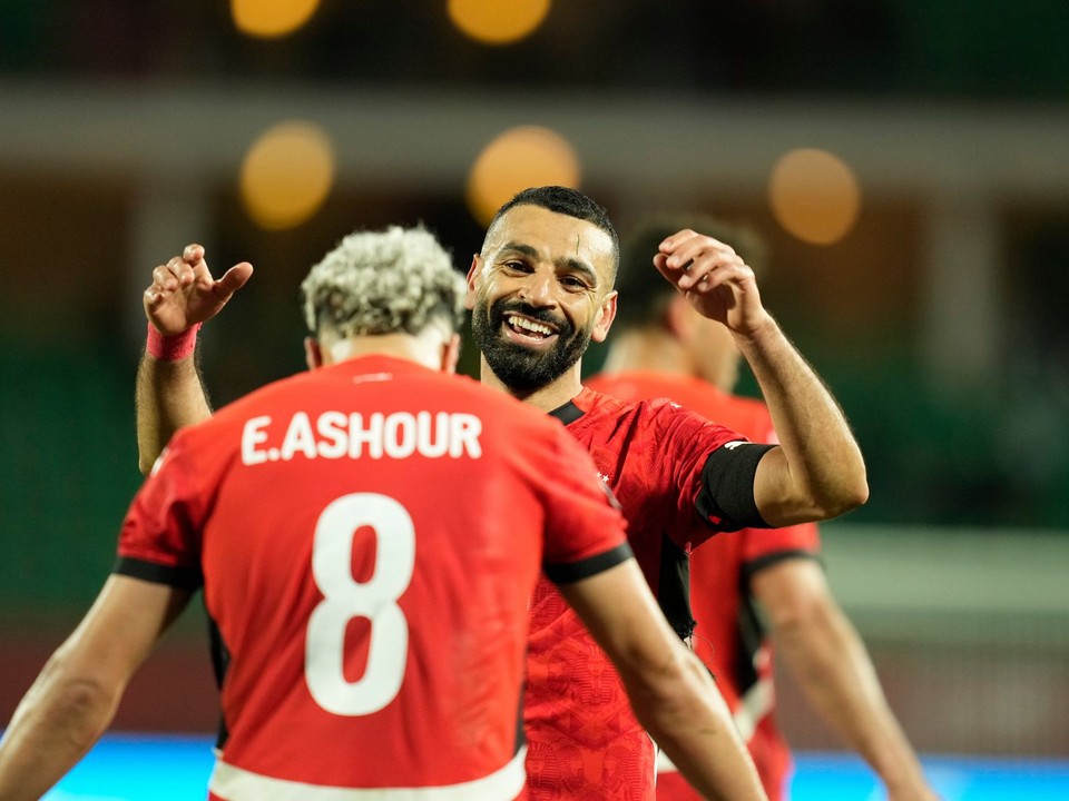 Mohamed Salah oslavuje gól. 