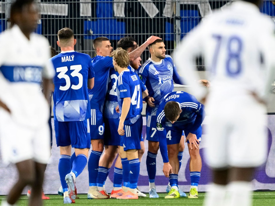 Olomouc oslavuje gól.