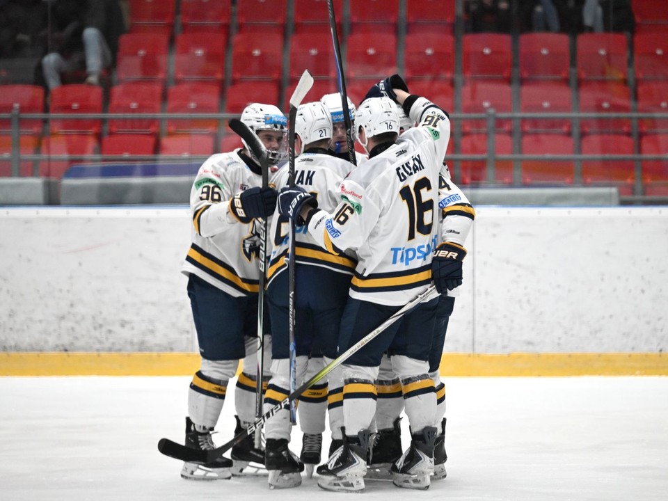 Na snímke radosť hráčov HK Spišská Nová Ves po góle.