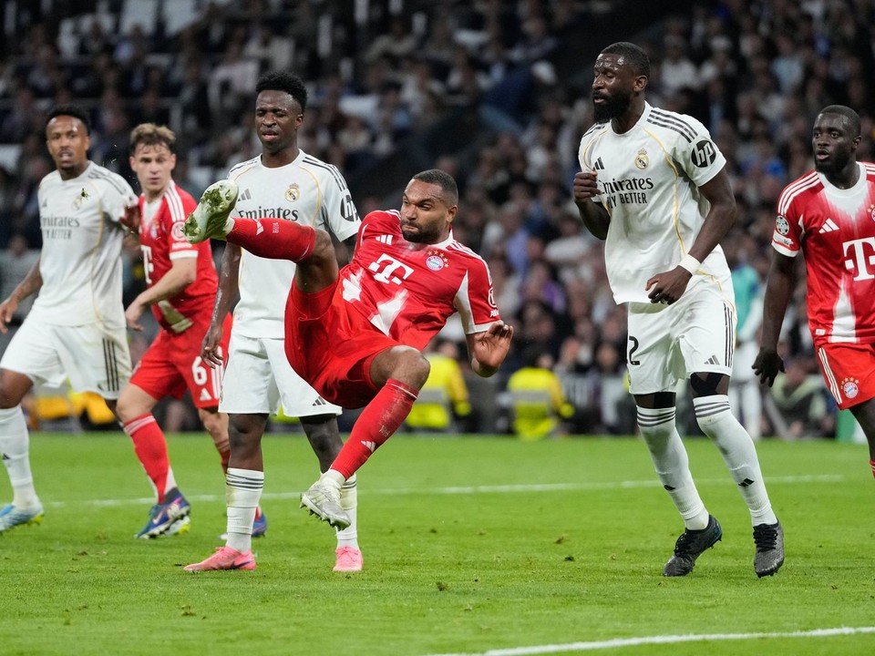 Fotka zo zápasu Real Madrid - Bayern Mníchov.