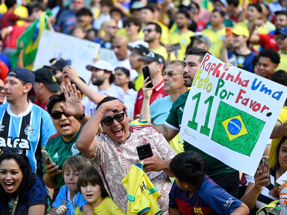 Fanúšikovia Brazílie počas prípravného zápasu pred MS vo futbale 2026.