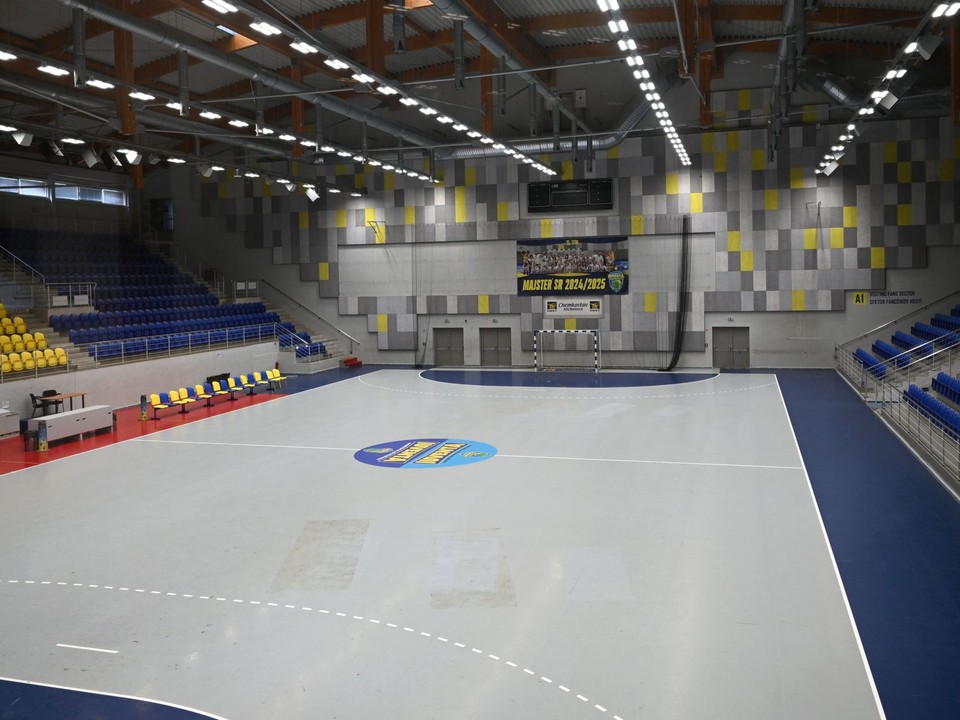 Na snímke hádzanárska hala Chemkostav aréna po tlačovej konferencii klubu MŠK IUVENTA Michalovce.