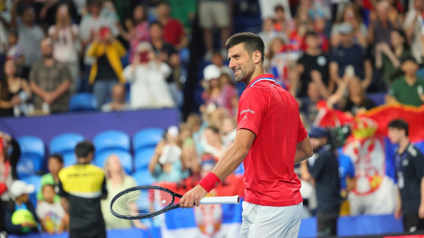 Srbský tenista Novak Djokovič počas United Cupu 2024.