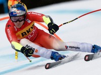 Švajčiar Marco Odermatt v pretekoch super-G v Crans Montana.