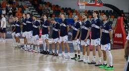Hráči Slovenska pred zápasom baSKet Summer Challenge Slovensko - Angola.