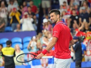Srbský tenista Novak Djokovič počas United Cupu 2024.