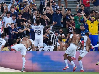 Igor Jesus sa teší po strelenom góle v zápase PSG - Botafogo na MS klubov FIFA 2025.