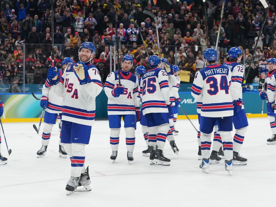 Americkí hokejisti počas ZOH 2026.