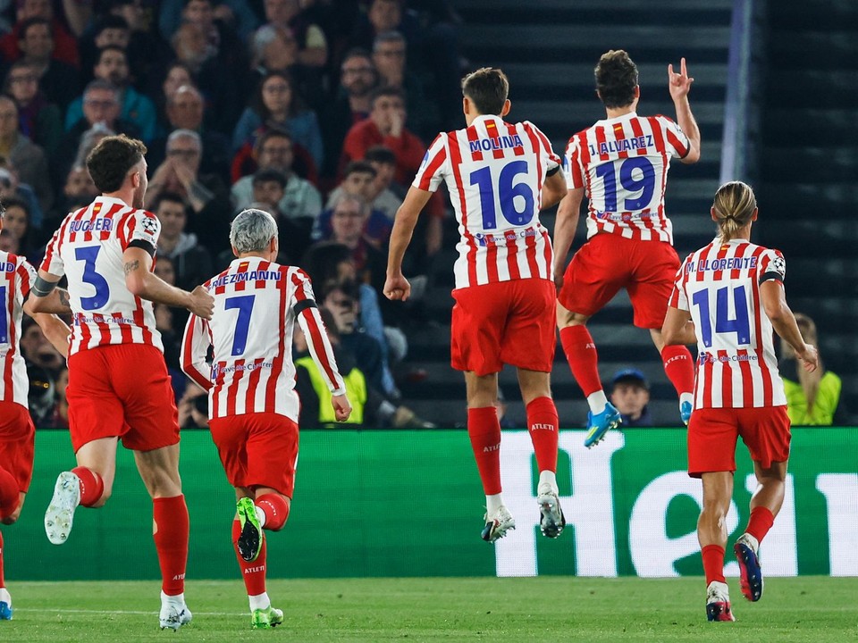 Hráči Atlética sa radujú z gólu