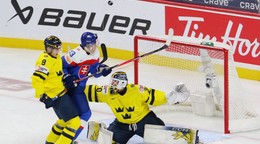Fotka zo zápasu Slovensko - Švédsko na MS v hokeji hráčov do 20 rokov 2026.