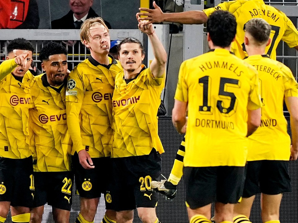 Radosť hráčov Dortmundu. 