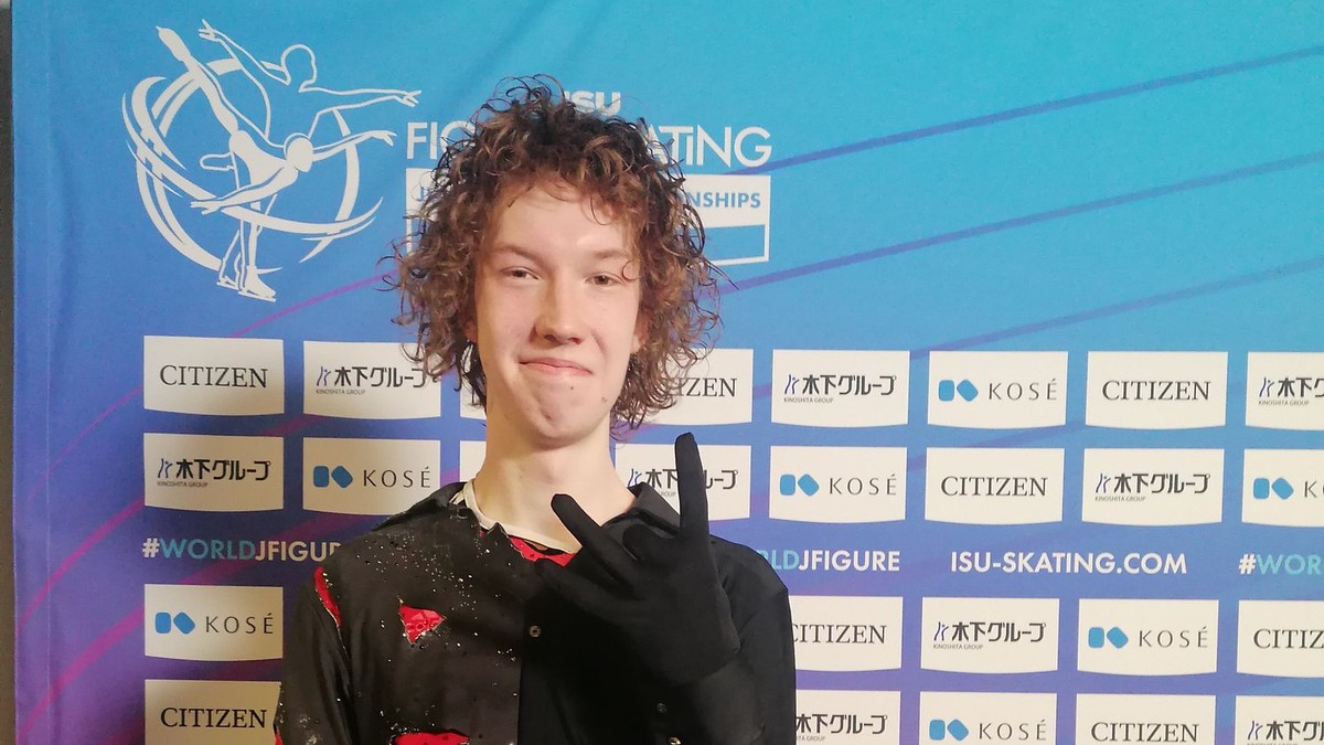 Dmitry Rudenko po krátkom programe na MS juniorov v Tallinne.