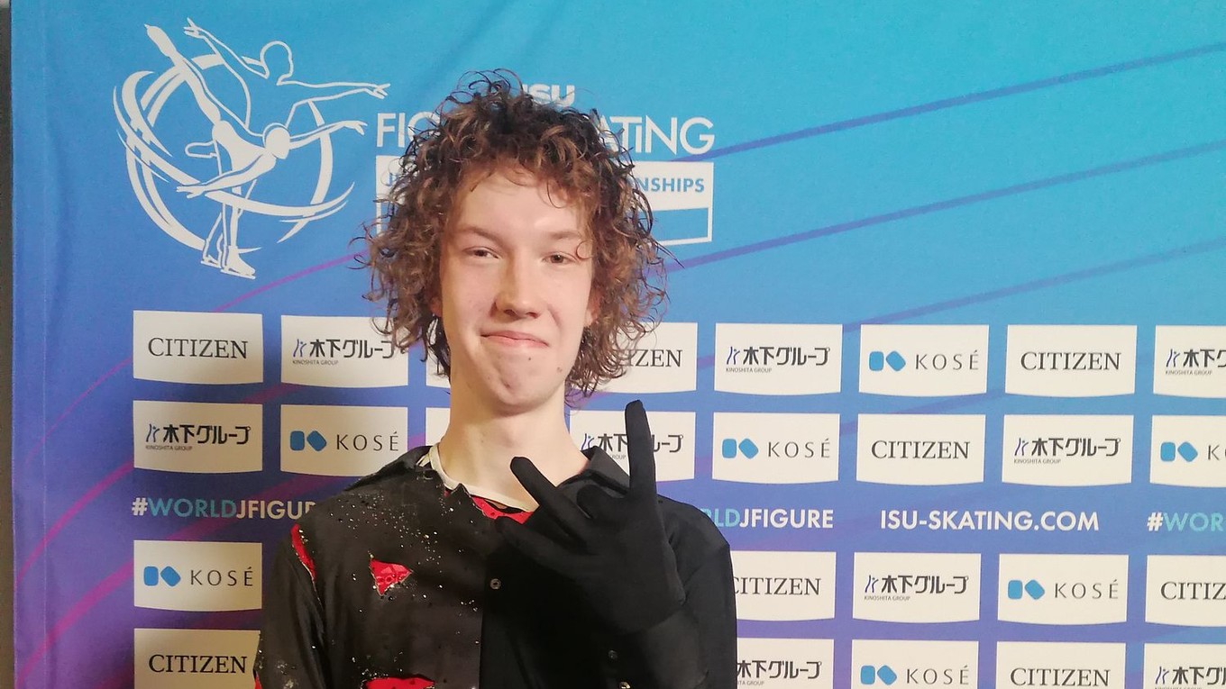 Dmitry Rudenko po krátkom programe na MS juniorov v Tallinne.