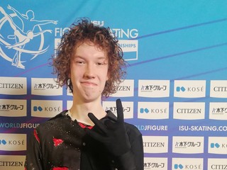 Dmitry Rudenko po krátkom programe na MS juniorov v Tallinne.