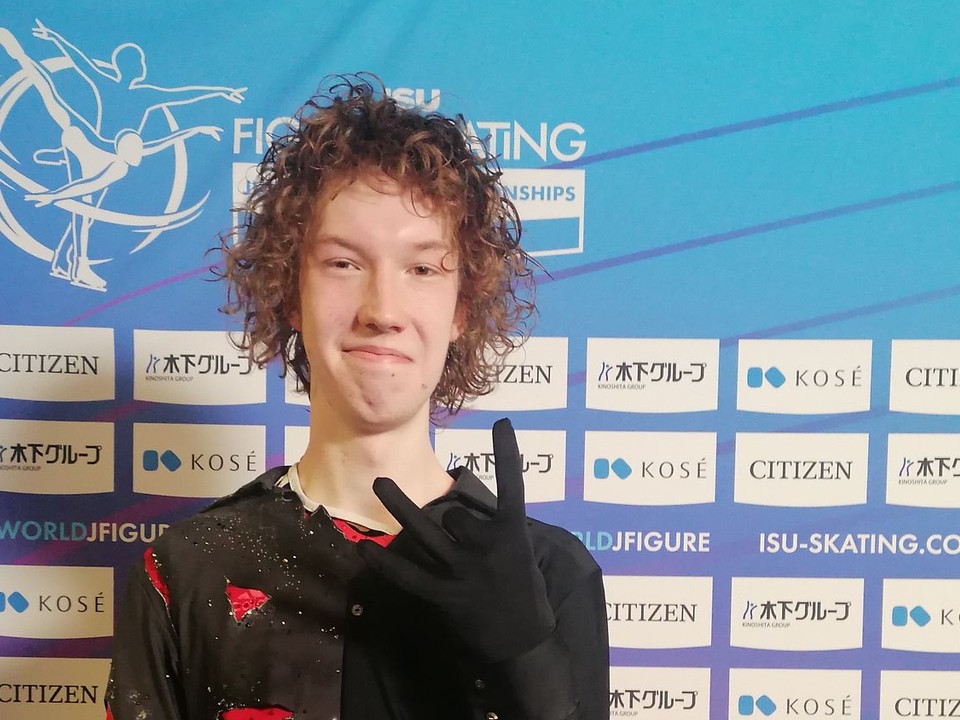 Dmitry Rudenko po krátkom programe na MS juniorov v Tallinne.